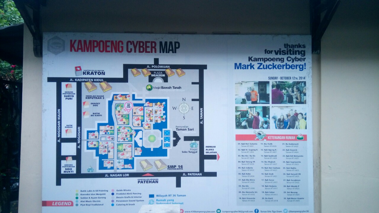 Peta Kampung Cyber yang turut mencantumkan usaha yang dimiliki masing-masing warga